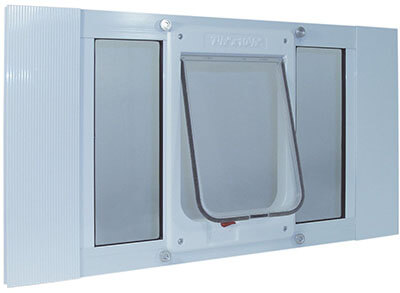 Ideal Pet Products Adjustable Width Aluminum Sash Window Pet Door
