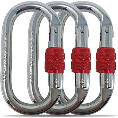 XTek Climbing O-Shaped Steel CE Rated Heavy Duty Carabiners