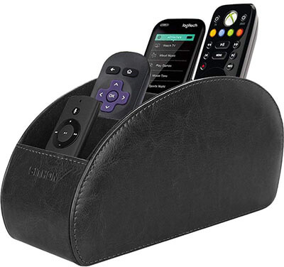 SITHON 5 Compartments PU Leather Remote Control Holder Desktop Organizer