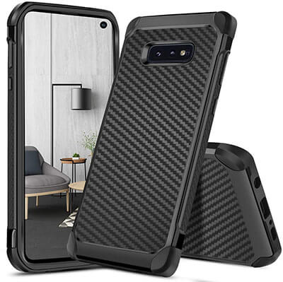 DUEDUE Dual Layer Slim Hybrid S Galaxy S10e Case, Shock Absorbing Cover