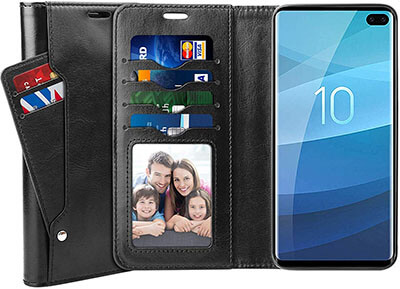 SUPTMAX PU Leather Wallet Case for Samsung Galaxy S10+