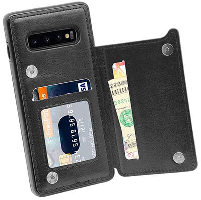 Mmhuo Premium PU Leather Galaxy S10 Case