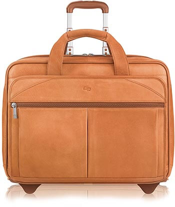 Solo Walker 15.6 Inch Rolling Laptop Case, Tan