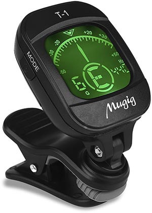 Mugig Tuner Clip-on Tuner for Guitar, Bass, Ukulele, Violin, Chromatic Tuning