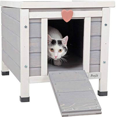 Petsfit Weatherproof Cat House, 20” x 16” x 17”- Outdoor/Indoor