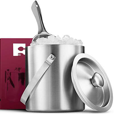 Fine Dine Brushed Stainless Steel Double-Walled Ice Bucket