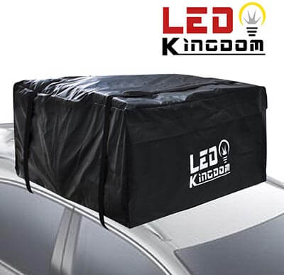 LED Kingdomus 55 Cubic Feet Heavy Duty Rooftop Soft Shell Carrier Bag with Reinforced Straps