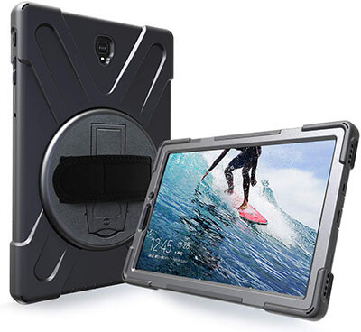 Azzsy Galaxy Tab S4 Case with 360 Degree Swivel Stand