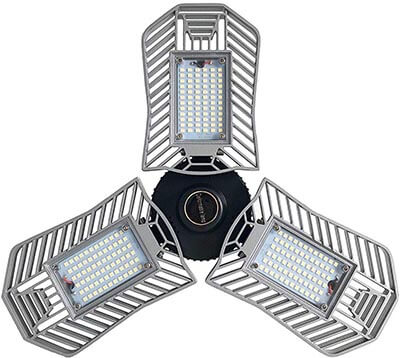 Coomoors LED Garage Lights Deformable Ceiling Lights, 8000 Lumens, 84W