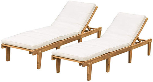 Deck Furniture, Teak Chaise Lounge Chair by Christopher Knight Home