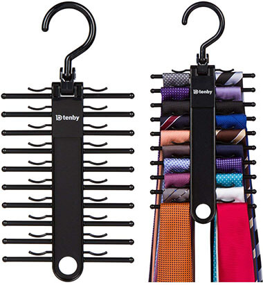 Tenby Living 2-Pack Black Tie Rack