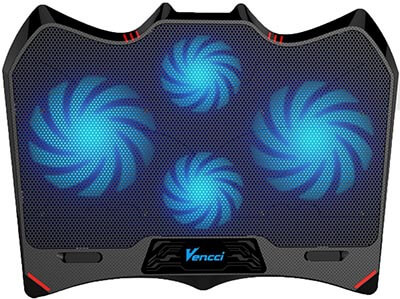 Vencci Laptop Cooling Pad for PC Blue 4 Fans Cooler