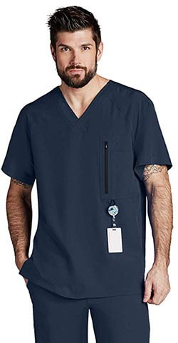 Barco One Men's 0115 5 Pocket V-Neck Scrub Top