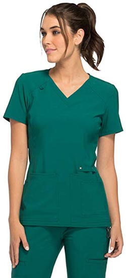 Cherokee iflex Women's V-Neck Knit-Panel Scrub Top