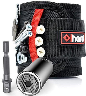 iHard Magnetic Wristband for Tools with Universal Socket Grip