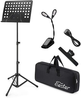 Eastar Folding Music Sheet Stand EMS-1 Portable Metal Stand Kit