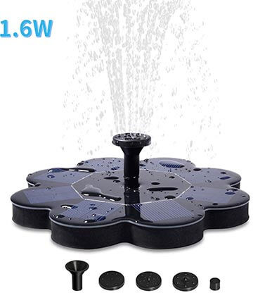 OMWay Solar Powered Bird Bath Fountain-1.6 Watts