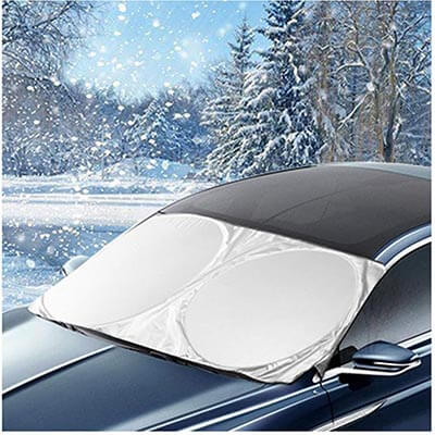 AROBA Windshield Sun Shade Snow Cover Car Sun Shade with Stickers