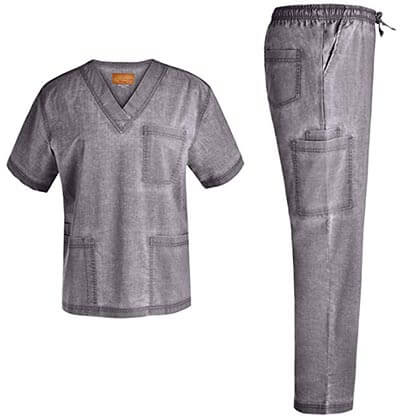 Jeanish Scrubs EXCLUSIVE Men V-Neck Stretch Scrub Set