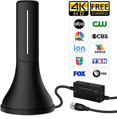 Mexonga Portable HDTV Digital Antenna, 60-120Mile Long Range with Signal Booster