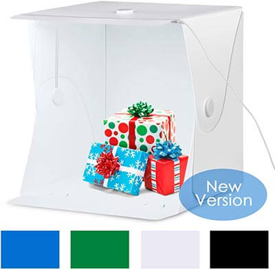 Amzdeal Portable 16x16 Inch LED Light Box Table Top Photography Shooting Kit