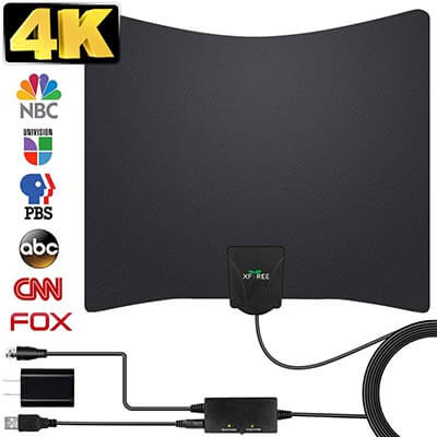 XFTREE Newest HDTV Indoor Digital Amplified TV Antennas -130 Miles Range