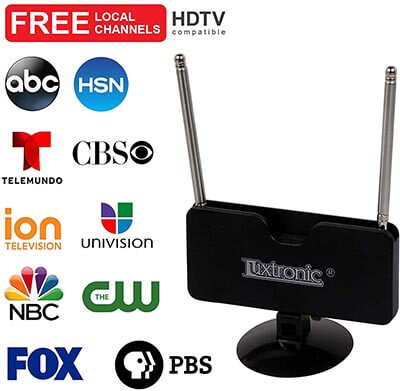 Luxtronic Mini TV Antenna 40 Miles Signal Reception 1080P VHF and UHF