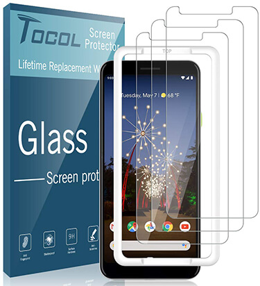 TOCOL Screen Protector Tempered Glass Protectors for Pixel 3a XL