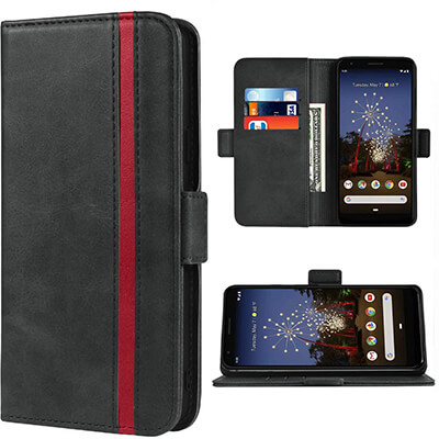 WWAAYSSXA Pixel 3a XL Leather Folio Flip Cover Credit Card Holder