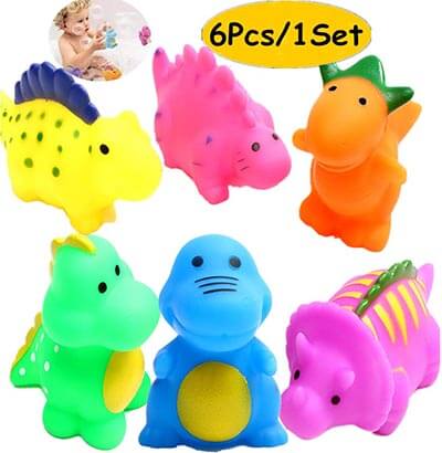 J-BgPink Bathtub Dinosaur Baby Bath Toys