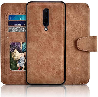 Newseego Compatible with OnePlus 7 Pro Premium Leather