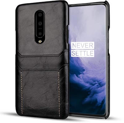 OnePlus 7 Pro Case, Bpowe Vintage Leather Wallet Phone Case