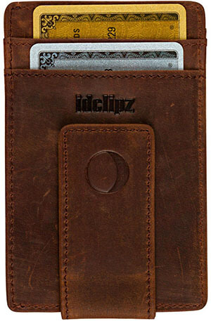 idclipz Slim Leather Money Clip Wallet Credit Card Holder & ID Case