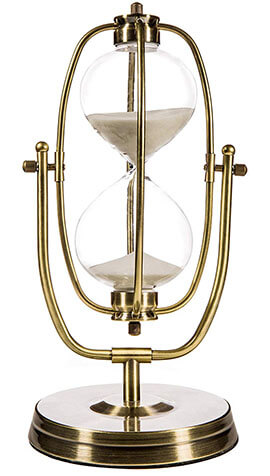 MyGift 12’’ Brass-Tone Metal Rotating Sand Hourglass