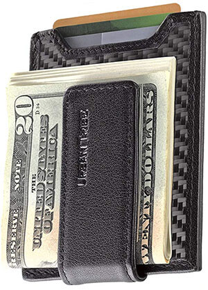 Urban Tribe Secure Slim Carbon Fiber Money Clip Wallet