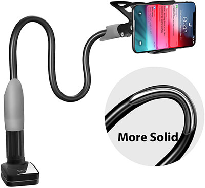 SAIJI Gooseneck Cell Phone Holder for Bed