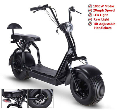 Rugged 48V 1000Watt Electric Fat Tire Scooters