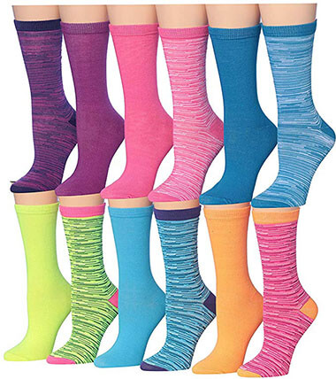 Tipi Toe Women's Colorful Patterned Crew Socks