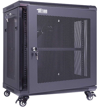 TUFFIOM 12U Casters Network Enclosure, 19’’ Server Equipment Rack