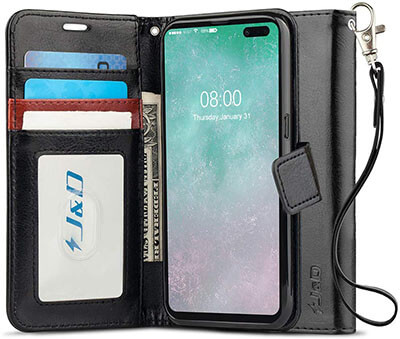 J&D Galaxy S10 5G Case with RFID Blocking Wallet