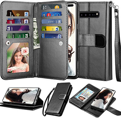 NJJEX Wallet Case for Samsung Galaxy S10 5G with Kickstand