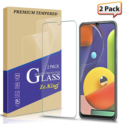 Zeking Galaxy A50S Screen Protector Tempered Glass