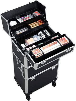 Yaheetech 3 in 1 Professional Makeup Train Case