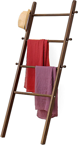 MyGift Garment Ladder-Style Wall Rack