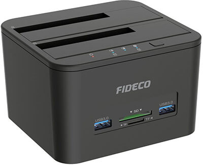 FIDECO USB 3.0 Dual-Bay External Hard Drive Docking