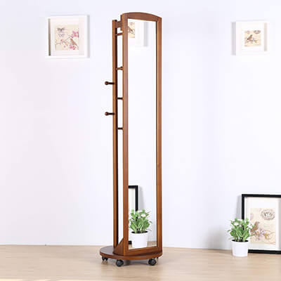 Tiny Times 360°Swivel Wooden Frame Floor Mirror