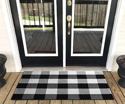 YHOUSE Buffalo Plaid Rug Outdoor Doormat