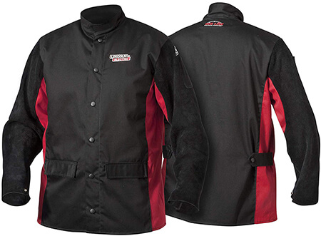 Lincoln Electric K2986-5XL Split Leather Sleeved Welding Jacket