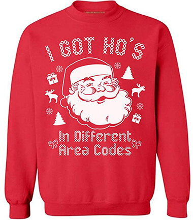 Awkwardstyles I Got Hos in Different Area Codes Sweater Ugly Christmas Crewneck