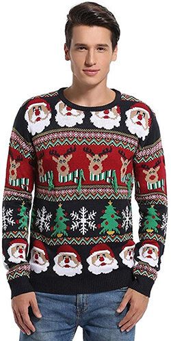 Daisyboutique Men's Christmas Decorations Stripes Sweater